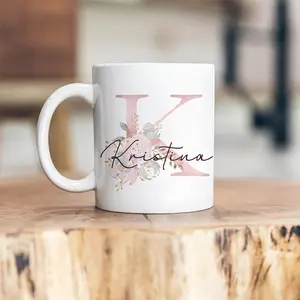 1pc Personalized Ceramic Wedding Mug - Custom Name Accent, Elegant Pastel Colors, Non-Slip Handle, Reusable, Washable, Durable Keepsake Drinkware - Ideal Bridal Shower Gift for Loved Ones
