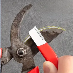 Diamond Sharpening Tool for Kitchen Knives and Garden Shears, Durable Stainless Steel Blade Sharpening System with Protective Cover, 1pc