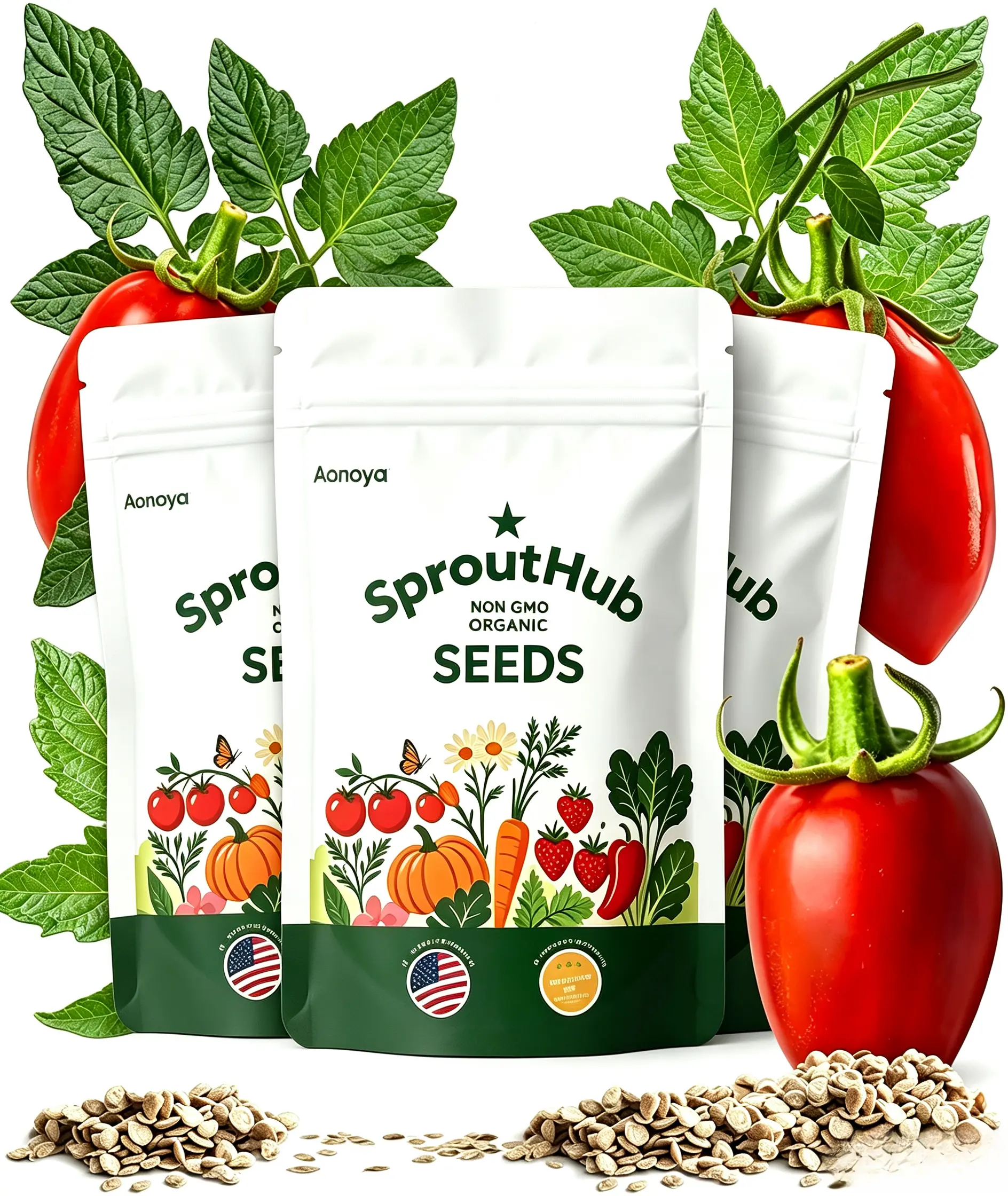 HOME GROWN San Marzano Tomato Seeds (Solanum lycopersicum) - 100+ Heirloom, Non-GMO, High Germination, Indeterminate, Full Sun Meaty Paste Tomato Seeds for Sauce & Canning
