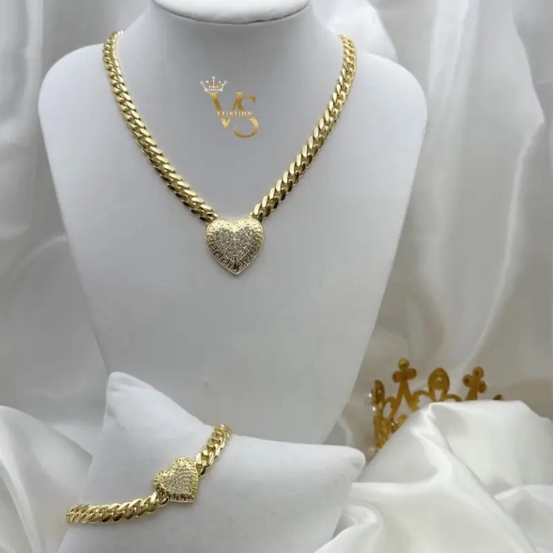 Valdes Luxury – Monaco Heart Set 14K Gold Layered Everyday Wear