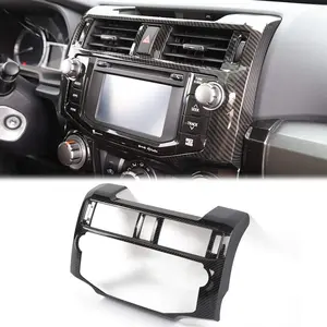 4Runner 2010-2019 Carbon Fiber Black Center Console Navigation Panel Cover Anti-Scratch Anti-Dust Decal Panel for Interior Decor