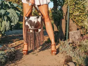 The Elva a Haute Southern Hyde x Beth Marie Exclusive Cowhide Fringe Western Purse