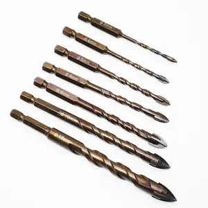 Ceramic cross alloy bit Glass ceramic four-edge bit drill tile stone iron wall drill set Tool Accessories Heavy Duty