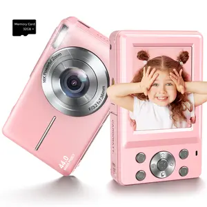 Digital camera, FHD 1080p point-and-shoot model, includes 32GB memory card, 1 battery, 16x zoom with image stabilisation, date stamp function. Compact and portable, ideal for novice teenage students and vintage filter enthusiasts Cable Charging