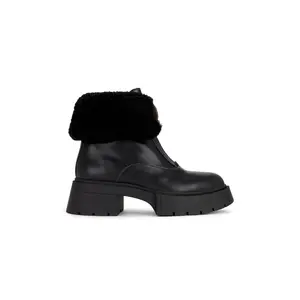 Coach Leah Platform Shearling Zip Bootie in Black