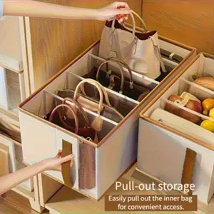 Foldable Multi-Layer Storage Box, 5-Grid Organizer with Multi Compartment Design for Clothes & Bags, Stackable Drawer Insert for Closet Organization