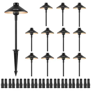 【Summervibes】VEVOR 12 Pack Low Voltage Landscape Path Lights,  , 3W 210LM 12V-24VAC/DC Outdoor LED Pathway Lighting, 3000K Warm White Walkway Lights with Quick Connectors, IP66 Waterproof for Yard Garden Sidewalk