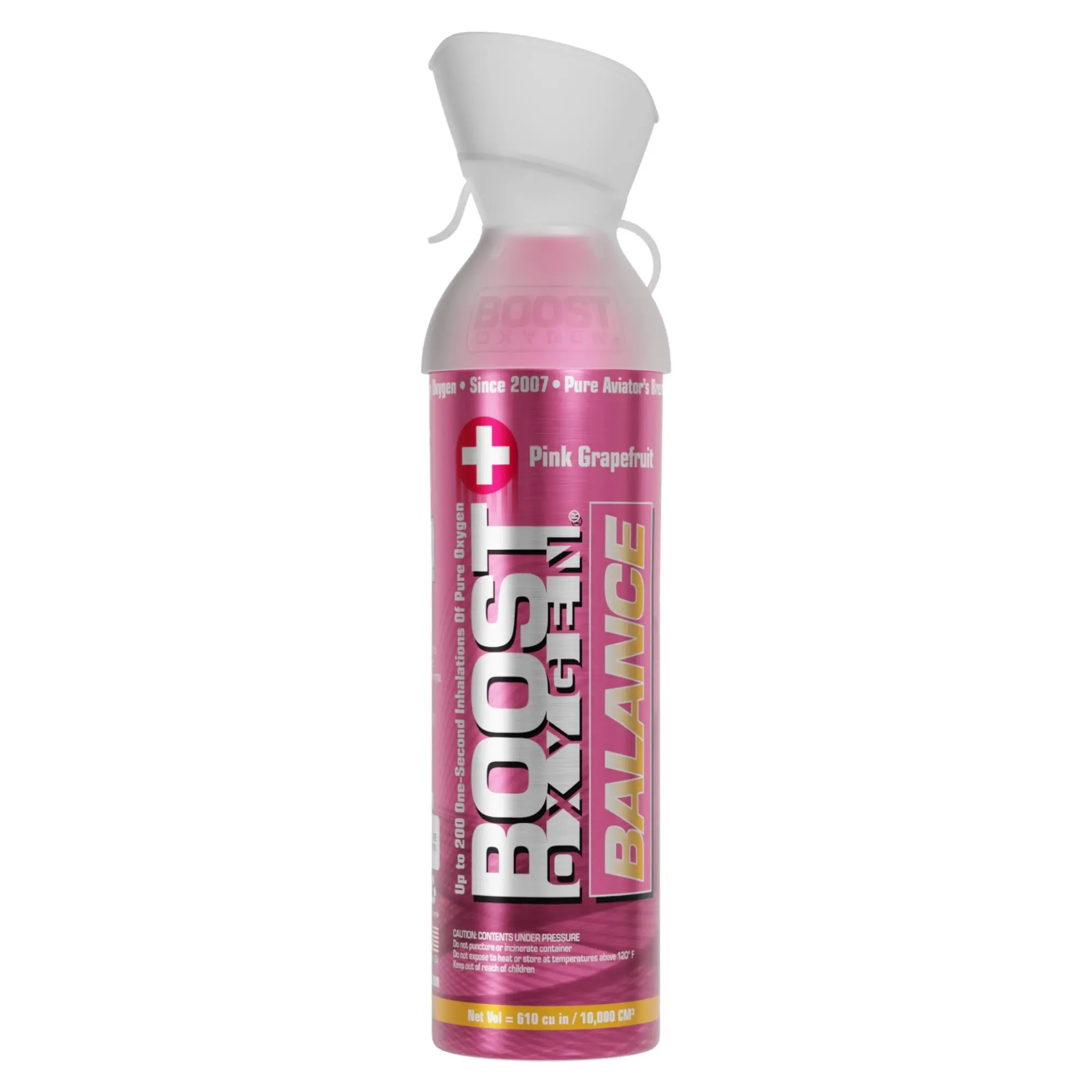 Portable Oxygen Canister - Boost Oxygen BALANCE Pink Grapefruit, Uplifting Citrus Aroma, Respiratory Support, Energy Boost, Selfcare for Sport Performance Enhancement