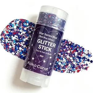4th of July Glitter Stick, Blue Body Hair Sparkle, Body Shimmer, Independence Day Party Festival Fun Holiday Look, Celebrate in Style