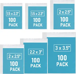 600 PCS Small Plastic Bags, Assorted Sizes, Mini Baggies, Transparent Jewelry Reclosable, Clear Resealable Poly for Pill, Beads, Screws, Packaging WOW DING
