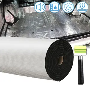 16.4Sqft/60"x 40" Thermal Sound Deadener Car Heat Shield Insulation Noise Reduce Mat 10mm Thickness 394mil Mats With Roller