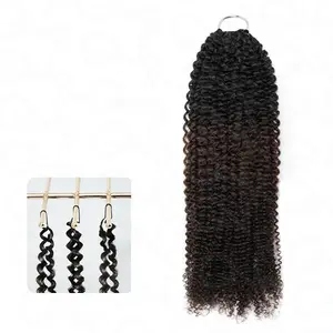 QVR Ombre Brown #T1B/4 Human Crochet Hair Afro Kinky Curly Machine Made Feather Crochet Hairstyle