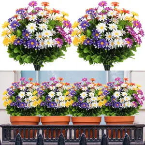 10pcs Daisy Artificial Flower Bouquet, Mixed Colors, Home Hotel Office Wedding Party Decor, Spring Summer Decoration, No Container Included