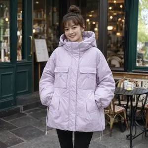 Purple Lightweight Practical Mid-Length Down Coat