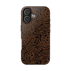 Animal Print Phone Case, Leopard Print, Zebra Print, Brown Neutral Minimalist Simple Chic iPhone 17 Phone Case, It Girl Modern Trendy Cover