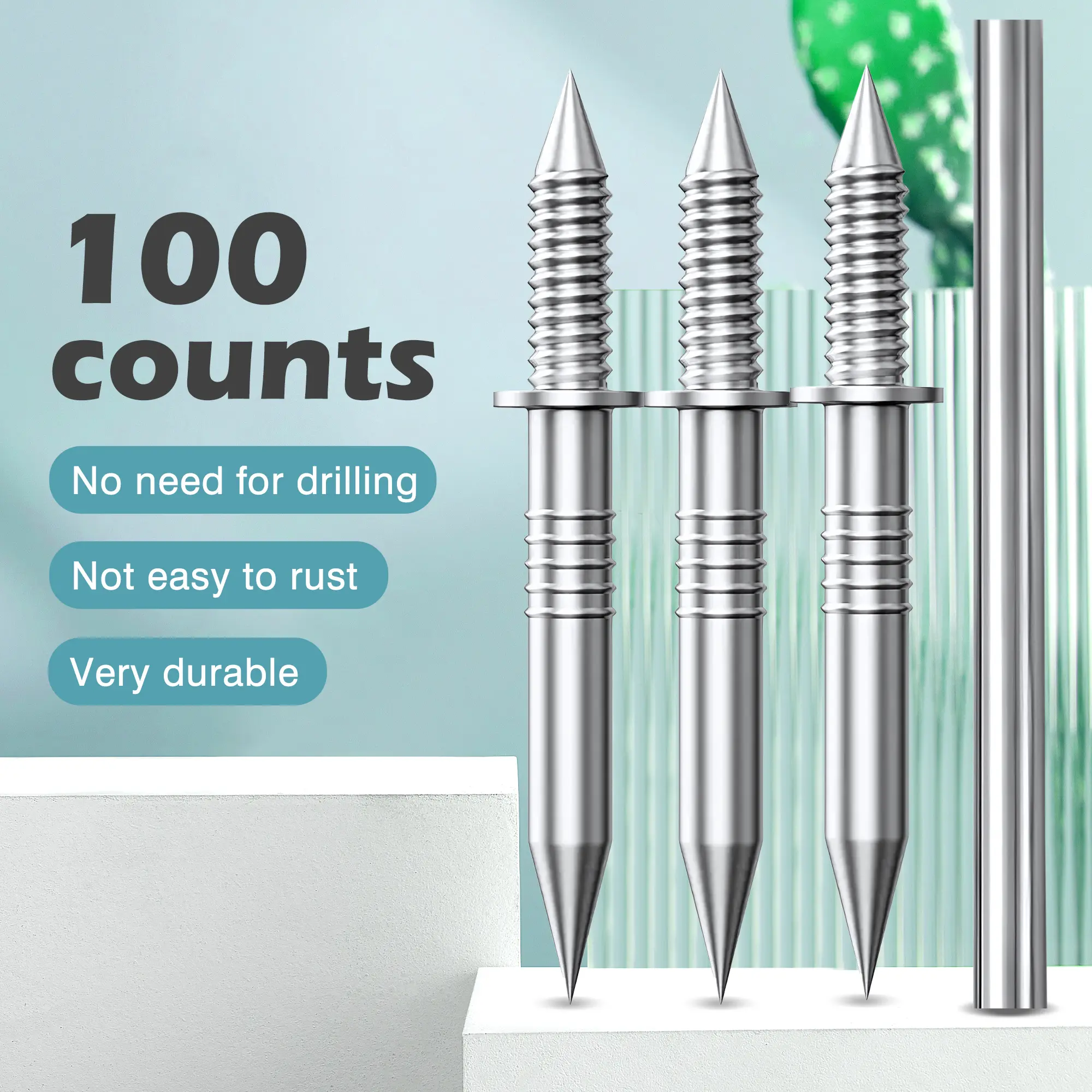 100 Counts Double-Headed Skirting Thread Seamless Nail Non Marking, Seamless Baseboard Screws