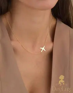 STAINLESS STEEL AIRPLANE NECKLACE