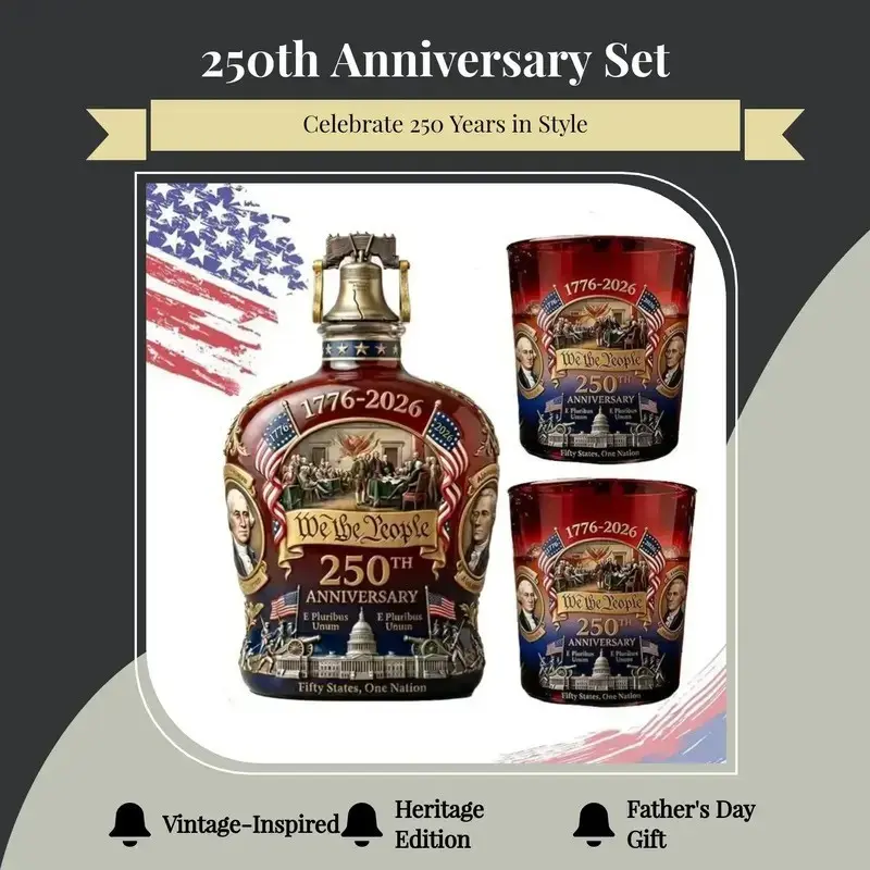 U.S. 250th Anniversary Commemorative Whiskey Set, Gift for Patriots, History Enthusiasts & Whiskey Lovers U.S. 250th Anniversary Commemorative Whiskey Set, Gift for Patriots, History Enthusiasts & Whiskey Lovers