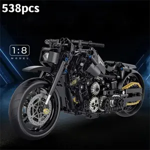 1:8 Motorcycle Building Blocks Toy, 538pcs Motorbike Assembly Model Kit Building Block Sets for Gifts, Creative Building Toy for Home Desktop Decor, Diy Building Model