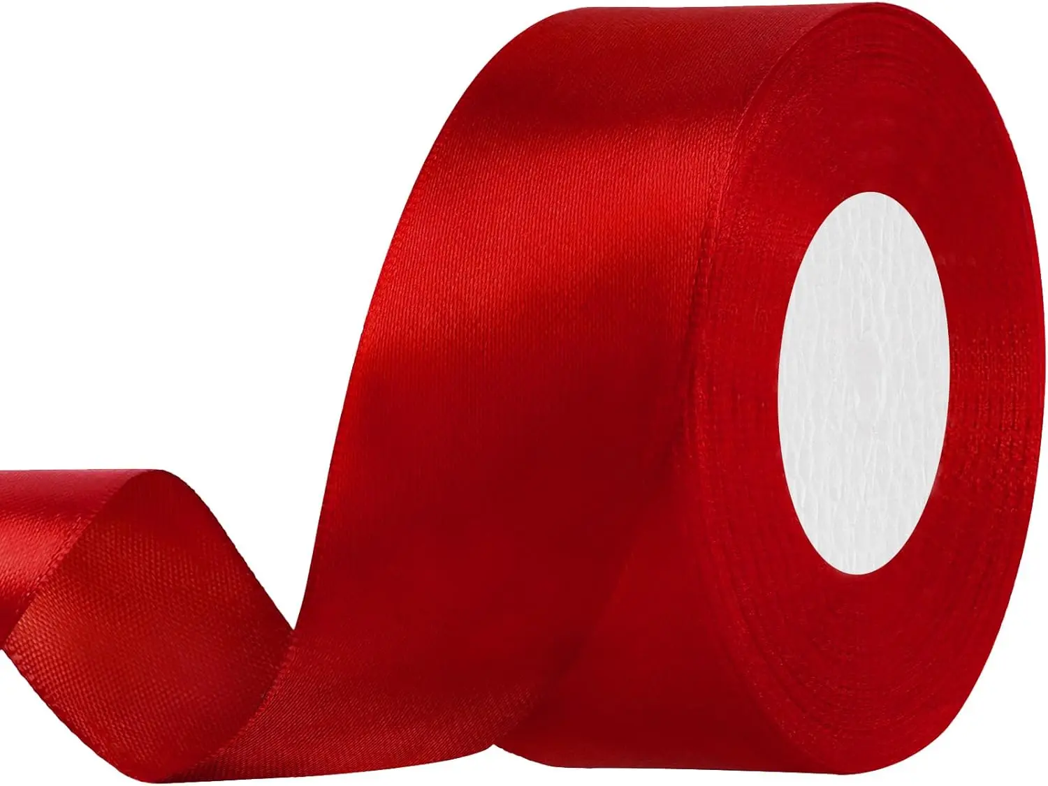 Showin Red Ribbon, pack of 5 rolls Double Face 1 1/2 Inch x Continuous 50 Yards Red Satin Ribbon for Gift Wrapping, Wedding Decoration and Floral Bouquets