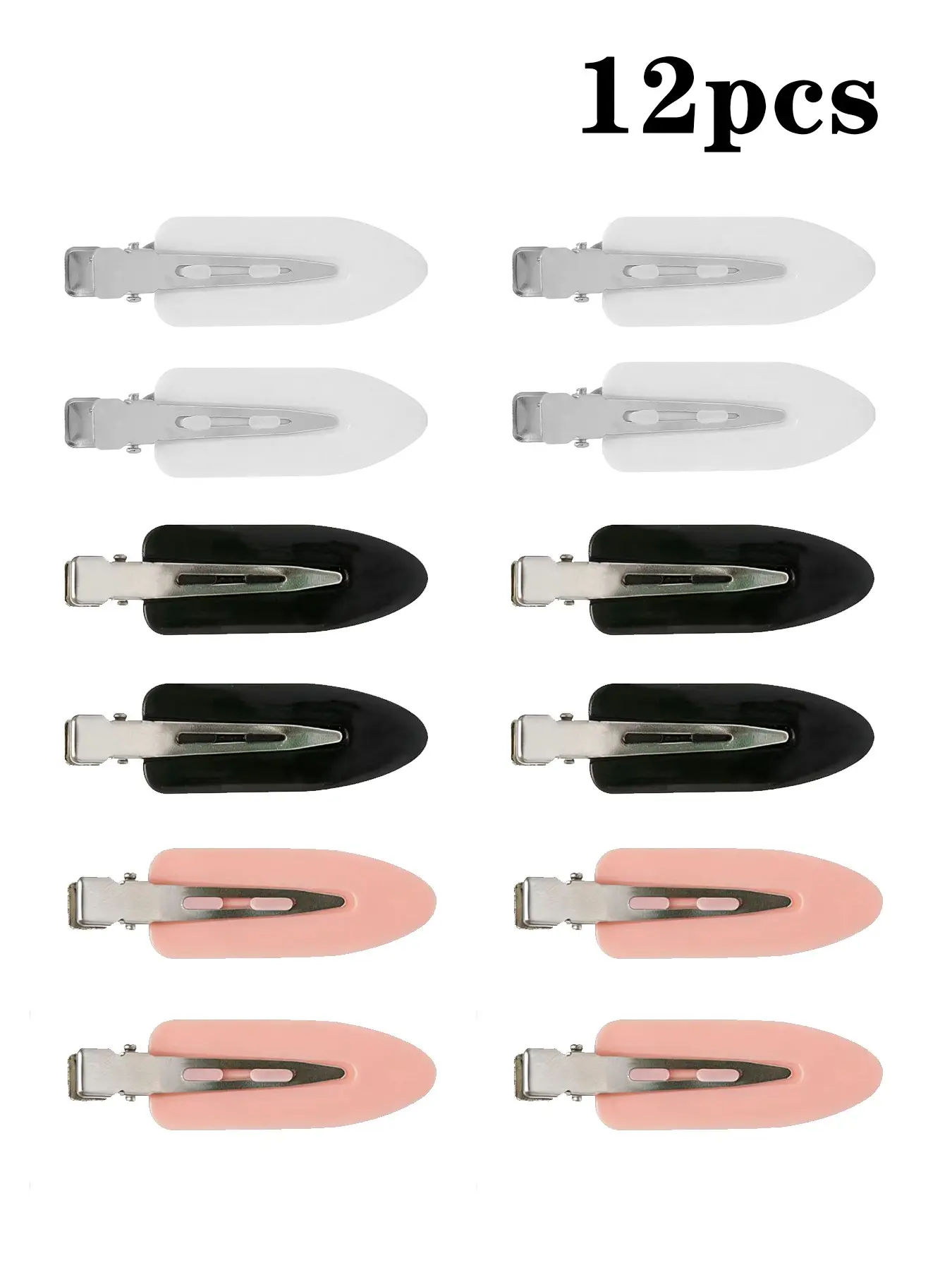 12pcs Creaseless Hair Clips, Barrettes, No Bend or Dent, No Crease Hair Bang Clip, Flat Hair Clips for Styling, Women and Girls Makeup Accessories, Metal Hair Clips, Hairclips