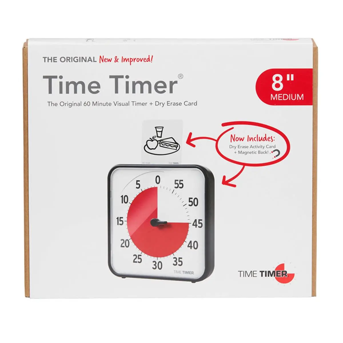 212 MAIN 8-in. Original Time Timer Set - Medium Size, Visual Display Black Sports & Outdoor Stopwatch Timer Accessory