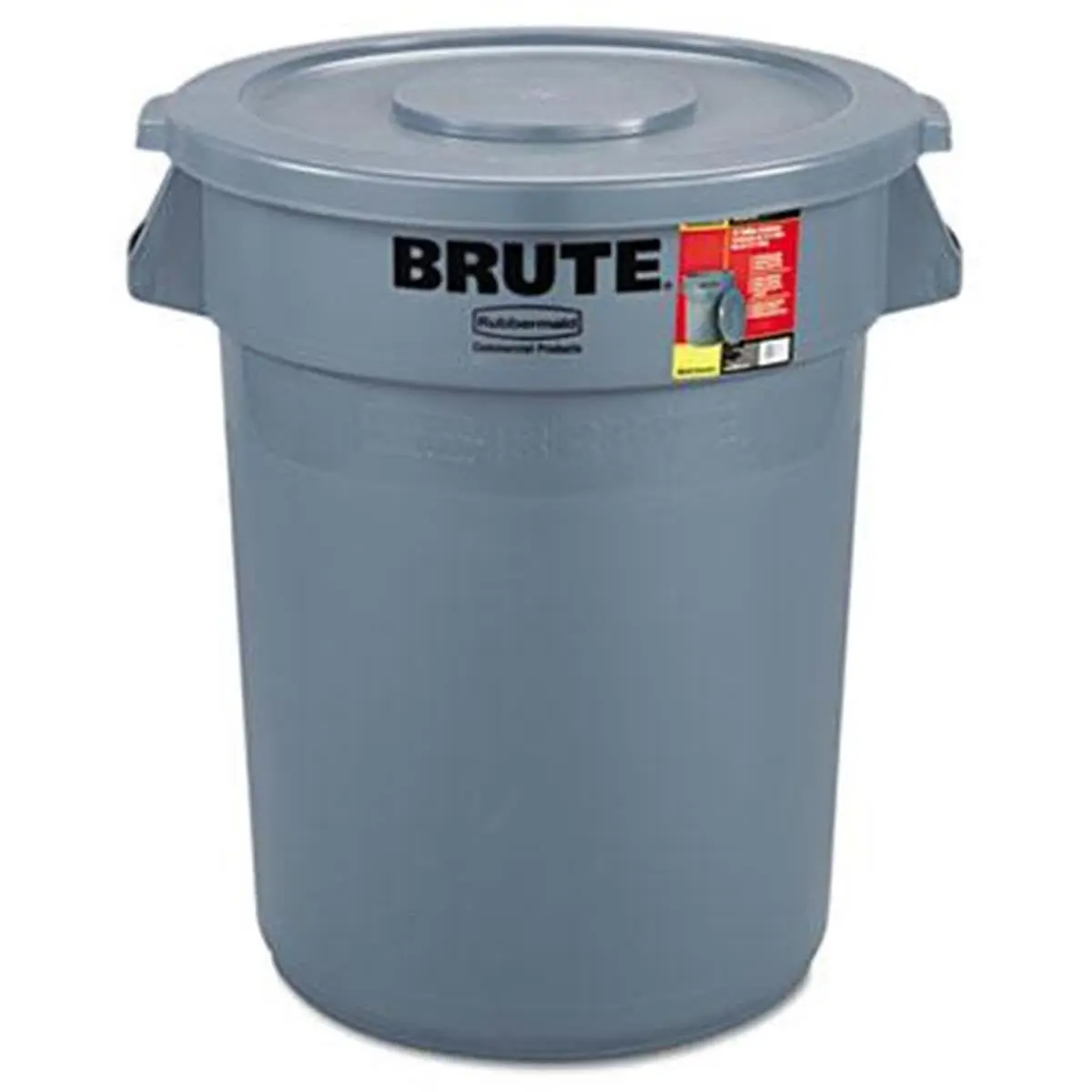 Rubbermaid Commercial Brute 32gal Rugged & Roomy Trash Bin Bulk Pack - Durable Heavy-Duty Plastic Container, All Purpose Storage Bins with Lids, Reinforced Rim & Tight Seal for Home Organization