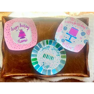 Custom hand painted birthday plates