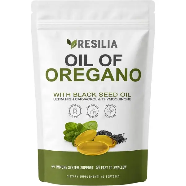 Oil Of Oregano Softgels with Black Seed Oil - 60 Softgels | Non-GMO, Gluten-Free and Soy-Free