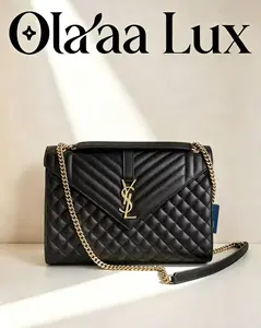 Pre-owned Yves Saint Laurent YSL Saint Laurent Envelope Large Quilted Caviar Leather Chain Shoulder Bag