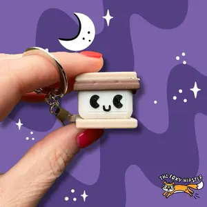 Smores Fidget Clicker Bag Charm, Sensory Figure , Articulating 2 inches