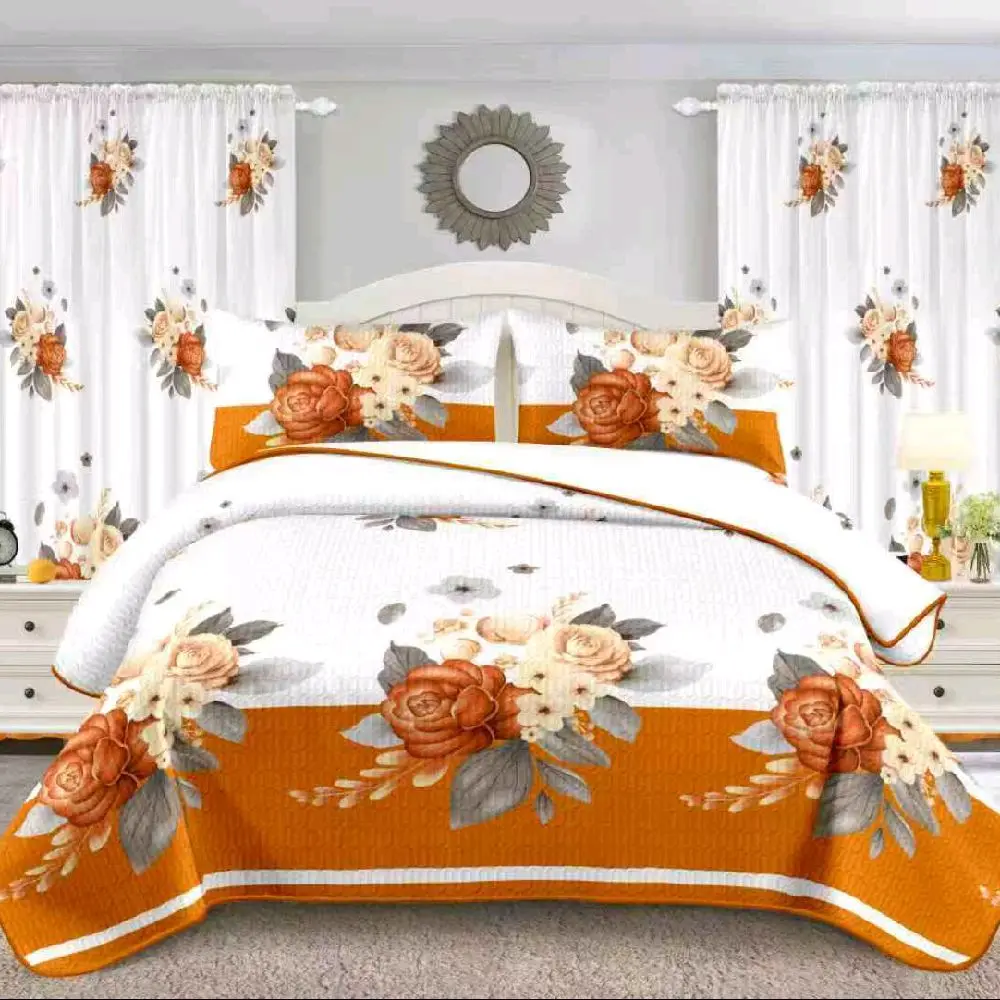 7-Piece Comforter Set with Curtains & Decorative Pillows – Complete Bedroom Set