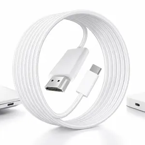 4K@60Hz USB C to HDMI Braided Cable, Big Screen Mirroring & Gaming Adapter, Universal USB-C to HDMI Cord for Laptops & Phones