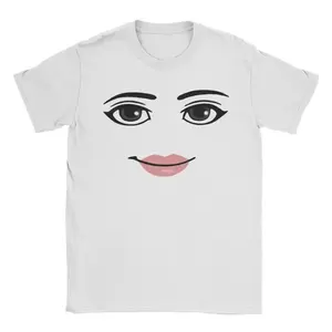 Round Neck Short Sleeve Clothing Summer Novelty Harajuku Streetwear Robot Robloxs Woman Face Game Tshirt Aesthetic Clothes