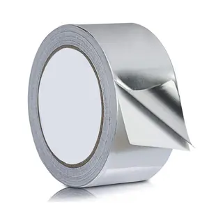 High Temperature Resistance Aluminum Foil Tape Kitchen Pipe Repair Tape Adhesive Waterproof Tape Sealing Foil Heat Insulation Leak Proof Tape High Temperature Resistant