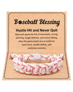 Baseball Bracelet, Adjustable Braided, Baseball Basketball Gifts for Teens, Teams, Son, Grandson Brother