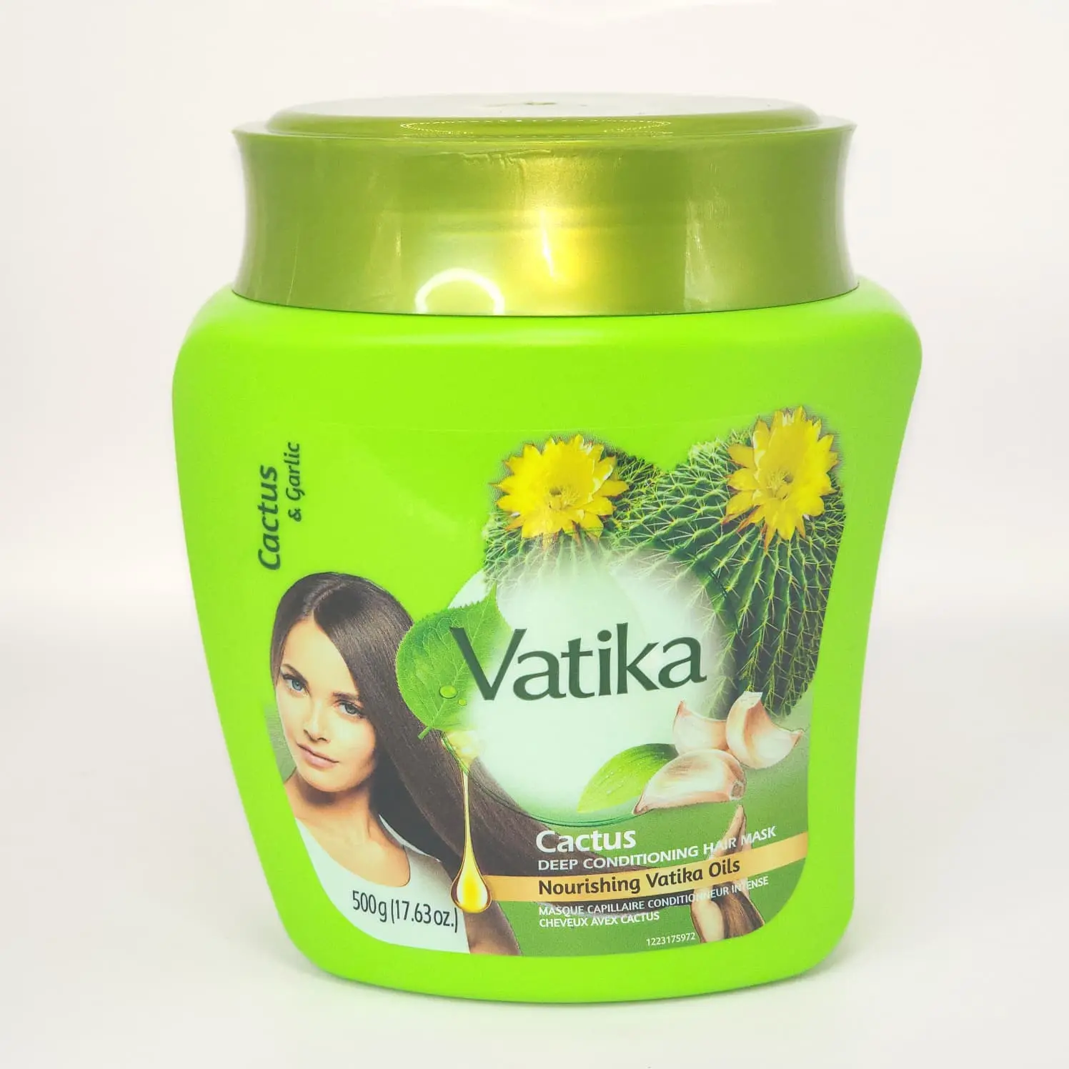 Vatika Naturals Herbal Deep Conditioning Hair Mask with Cactus&Garlic & Coconut Oil, Nourishing Fall Control Treatment, Moisturizes Damaged Strands, Adds Volume, 500g Haircare Product