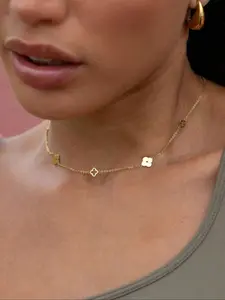 Women's Stainless Steel Clover & Plum Blossom Pendant Necklace, Exquisite Chain Jewelry, Casual Jewelry for Women, Valentine's Day Gift Idea