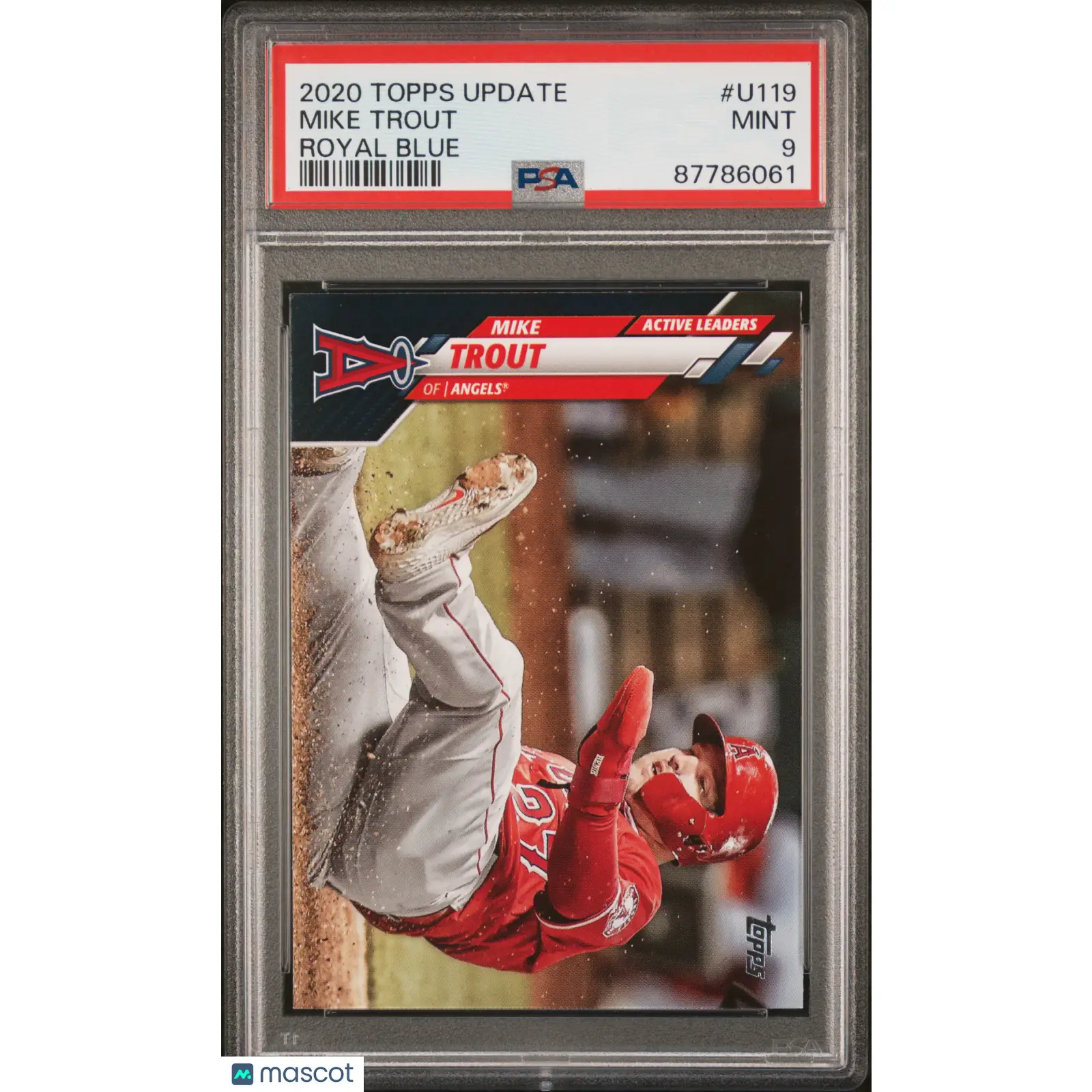 Mike Trout PSA 2020 Topps Update ROYAL BLUE #U119 9 87786061