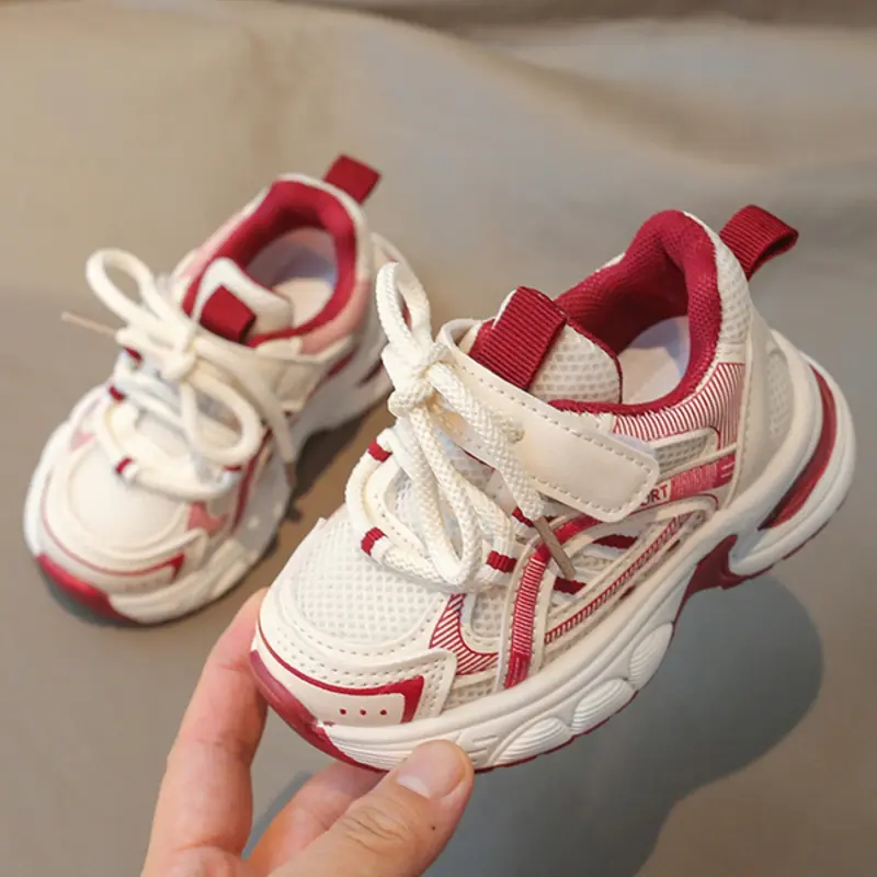 Kids Unisex's Casual Lace Up or Velcro Low Top Sneakers, Comfortable Sports Running Shoes, Trendy All-match Sneakers for Daily Wear, Colorblock Shoe, Trainer Shoes, Preschool Kid Sneakers