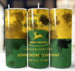 20oz Tumbler Farmer style oily w/straw and lid