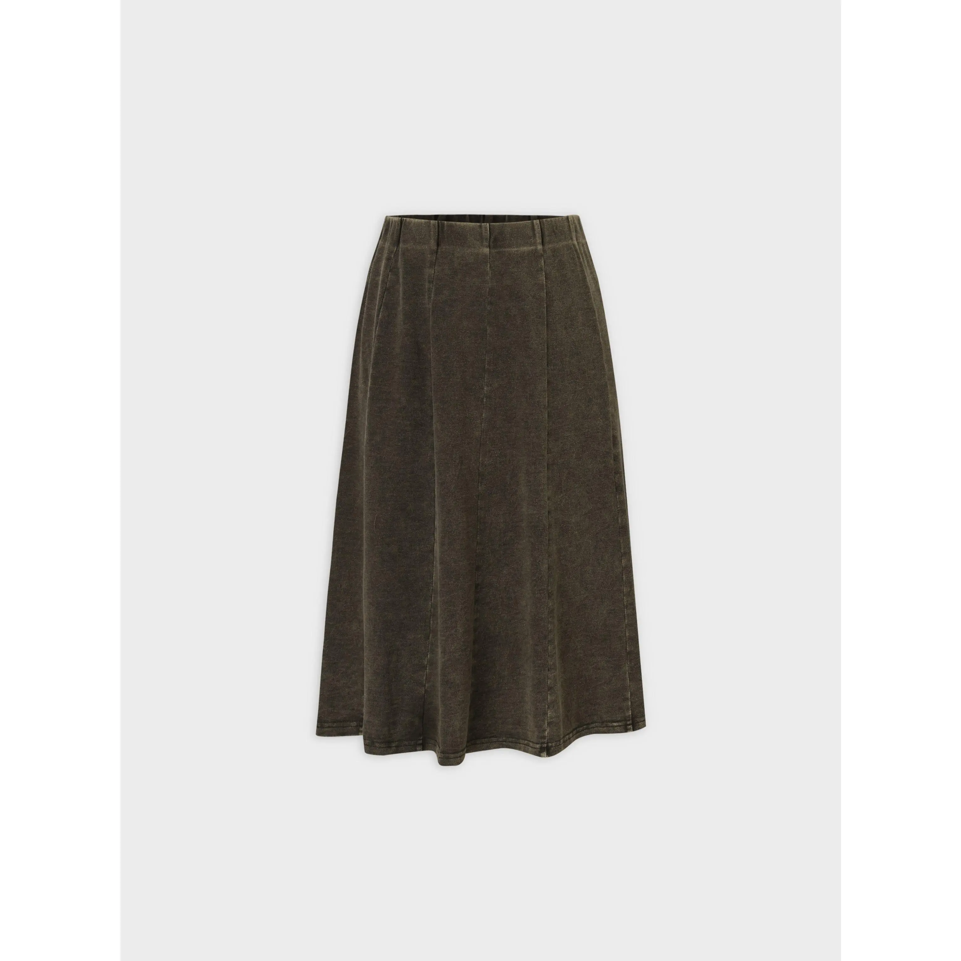 Jersey Paneled Skirt 24"-Washed Olive