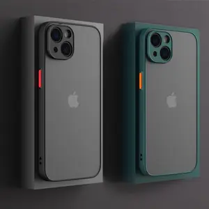 Luxury Matte Clear Square TPU Funda Case On For iPhone 17Air 17 16 15 14 13 12 11 Pro Max Plus Mini Plus Pls Funda IPHON Hard PC Cover