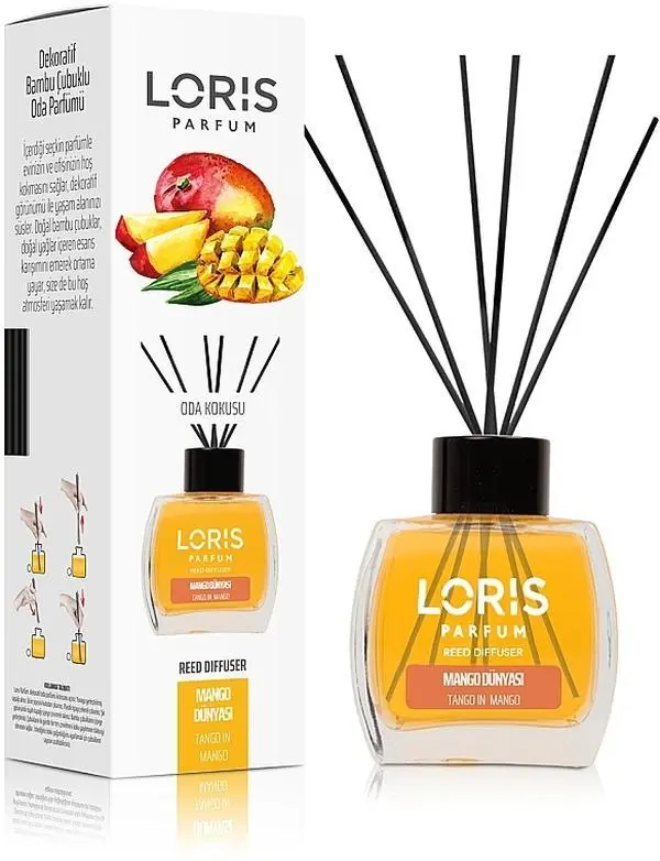 Loris Reed Diffuser Set, Room Diffuser with Scented Oils - Sandalwood, Jasmine, Rose Scented Home Fragrance Freshener for Home Care Supplies