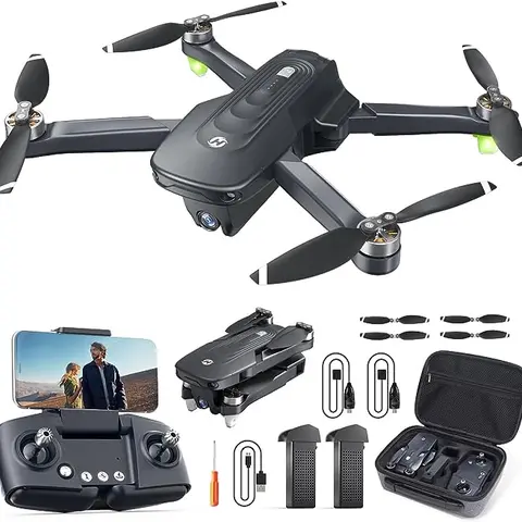 Holy Stone HS175D GPS Remote Control Drone with 4K Camera, Foldable Plastic Body, Beginner-Friendly Brushless Motor, Under 250g, Adjustable View, 5GHz Wi-Fi FPV, GPS Return, Auto Follow, Circle Fly, Waypoint, 46 Min Flight Time, SD/Micro SD Compatible