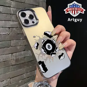 Phone Case Compatible with iPhone 16 E Pro Max 15 Plus 14 13 12 11 XS XR Billiard Black 8 IMD Hybrid Shock-resistant Durable Hard Cover