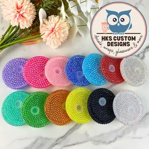Rhinestone Lids for 16 oz Cups Bling Lids for Drinkware & Glasses High-Quality Acrylic, Single or 4-Pack Options