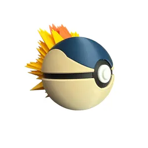 Cyndaquil - Inspired 3D Printed Poke Ball Collectible