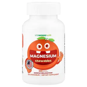 VitaWorks Kids, Magnesium Chewables, Orange, 120 Chewables (150 mg per Chewable)