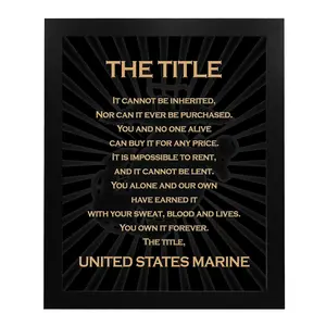 [UNFRAMED POSTER] The Title - United States Marine Patriotic US Marine Corps Wall Art Poster, This Military Wall Decor Is An Ideal Wall Art For Marines and Veterans Home and Military -School Decor, Un